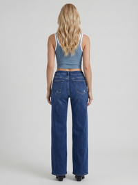 Kaja High Rise Wide Leg Denim Jeans - Dark Blue