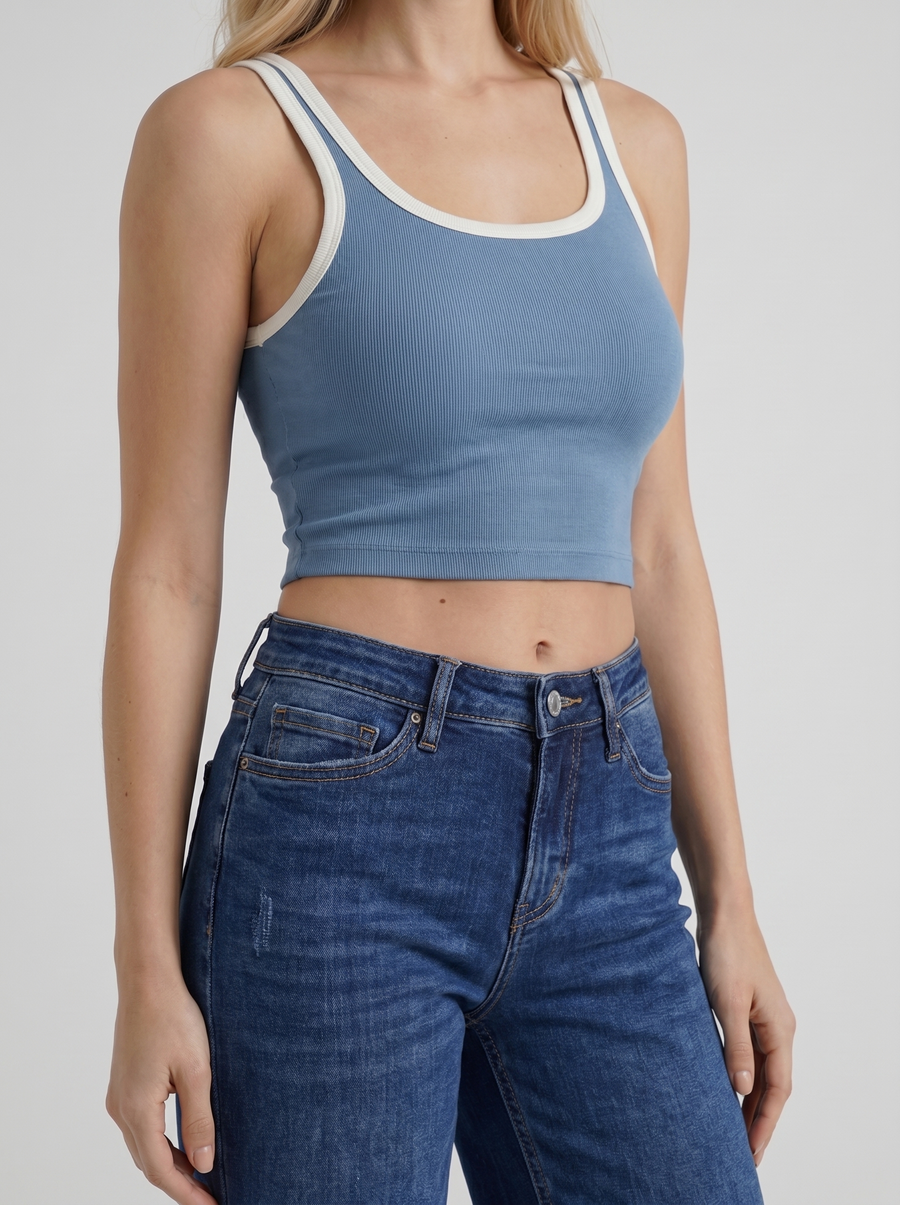 Kaja High Rise Wide Leg Denim Jeans - Dark Blue