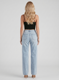 Kaja High Rise Wide Leg Denim Jeans - Light Blue