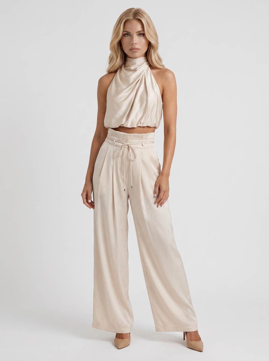 Kassia Pants Set - Champagne