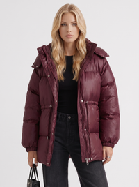 Lana Puffer Jacket - Wine Red