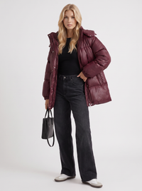 Lana Puffer Jacket - Wine Red