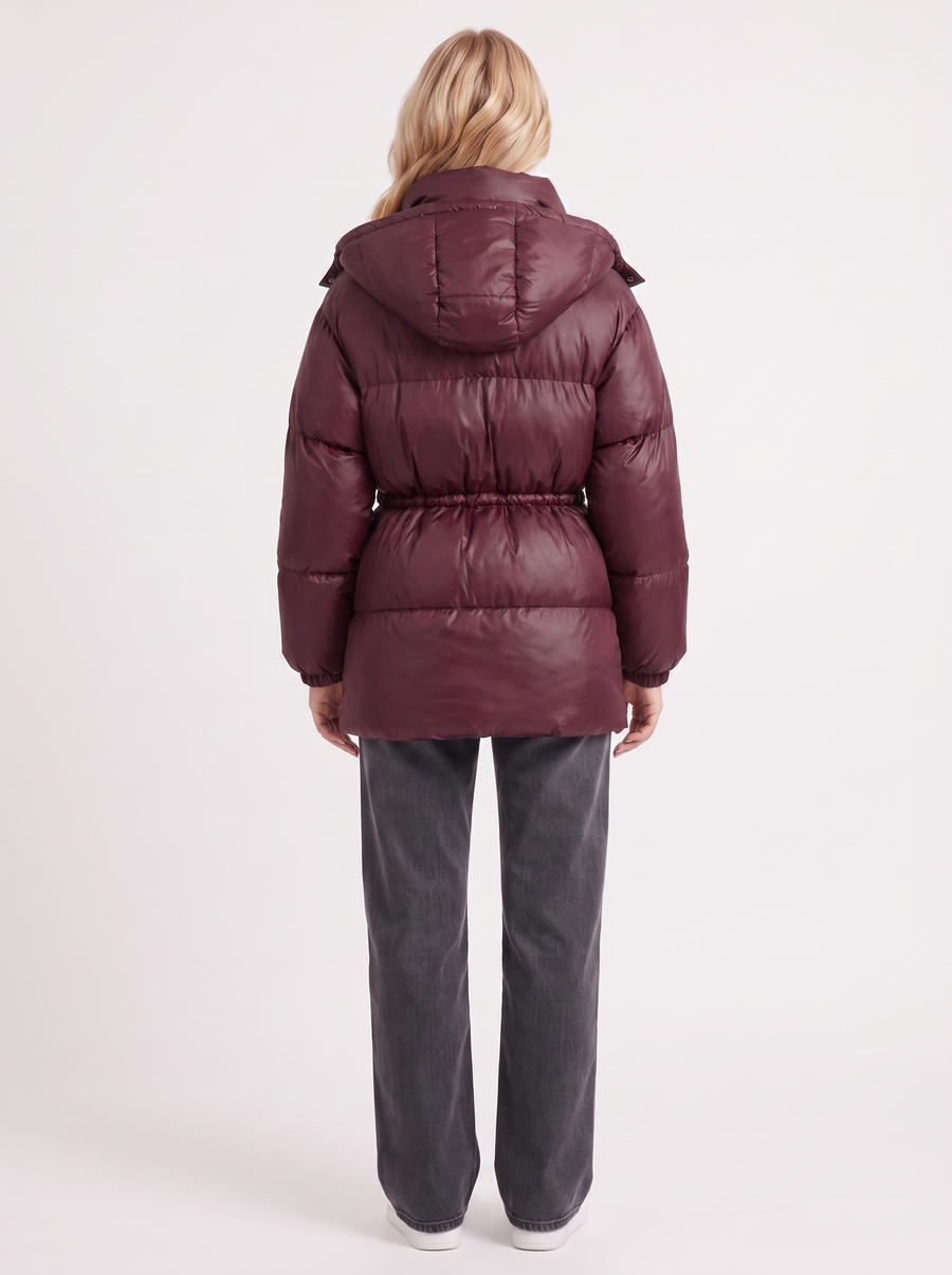 Lana Puffer Jacket - Wine Red
