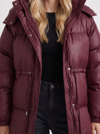Lana Puffer Jacket - Wine Red