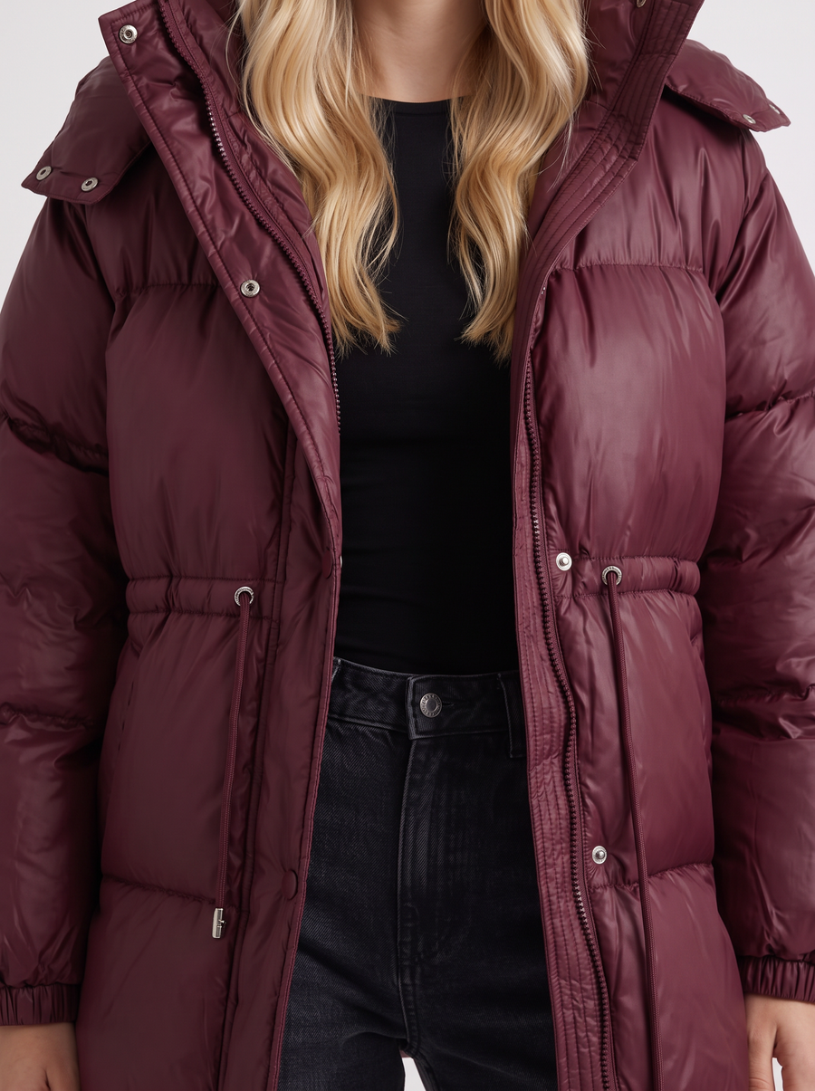 Lana Puffer Jacket - Wine Red