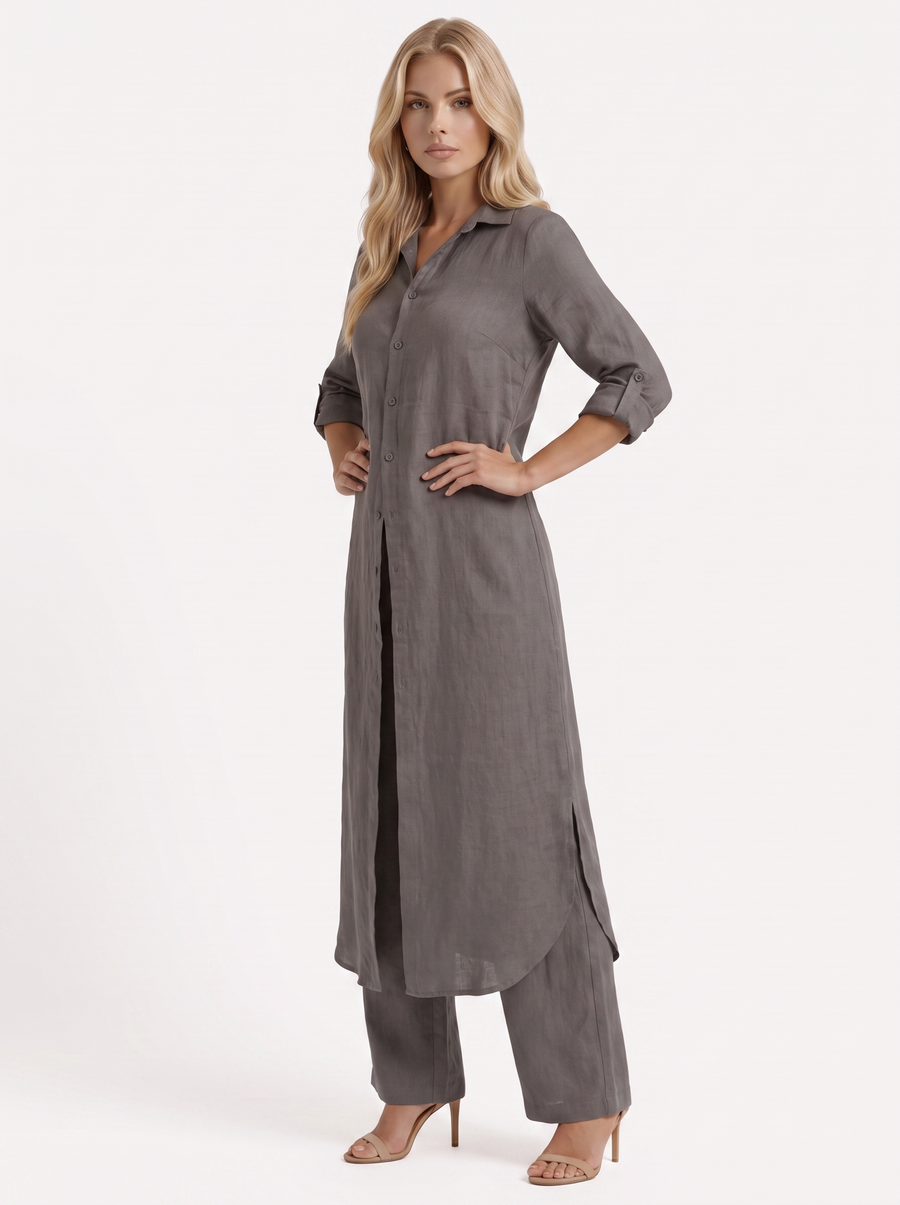Nell Pants Set - Dark Grey