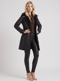 Nellie Shearling Coat - Black