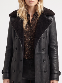 Nellie Shearling Coat - Black