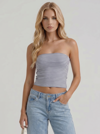 Nora Low Rise Wide Leg Denim Jeans - Blue Denim