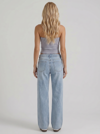 Nora Low Rise Wide Leg Denim Jeans - Blue Denim