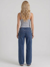 Nora Low Rise Wide Leg Denim Jeans - Blue Washed