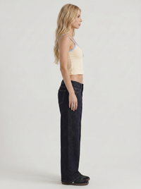 Nora Low Rise Wide Leg Denim Jeans - Indigo Blue Washed