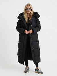 Olive Quilted Coat - Black