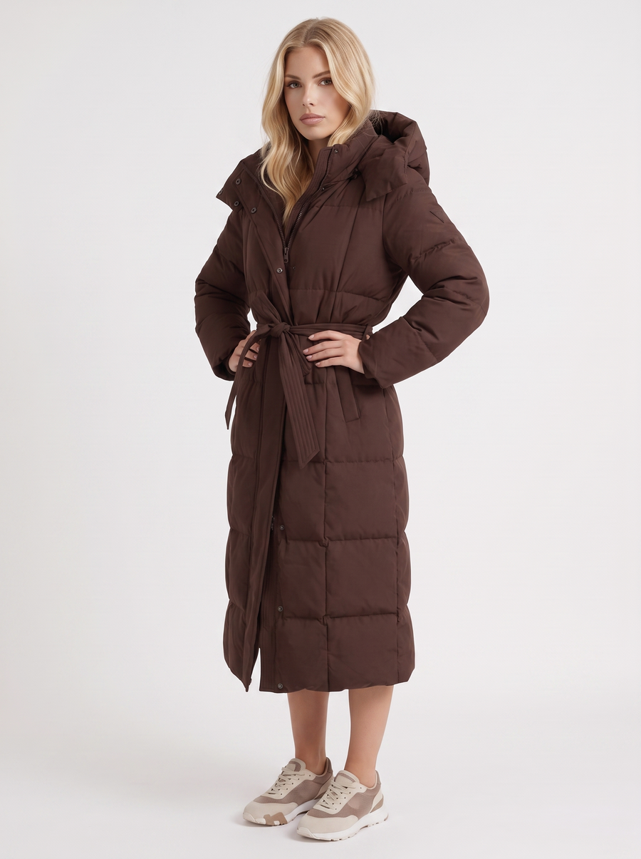 Olive Quilted Coat - Brown