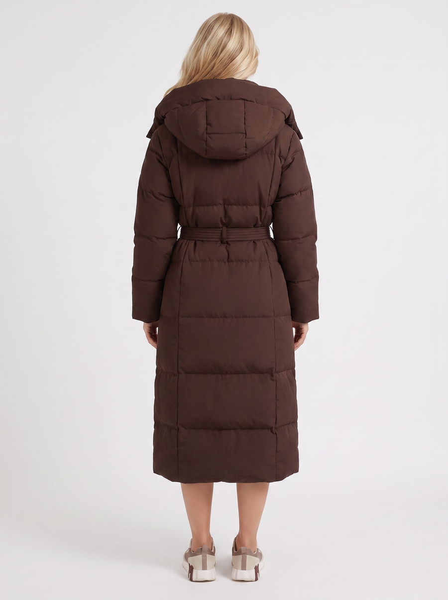 Olive Quilted Coat - Brown