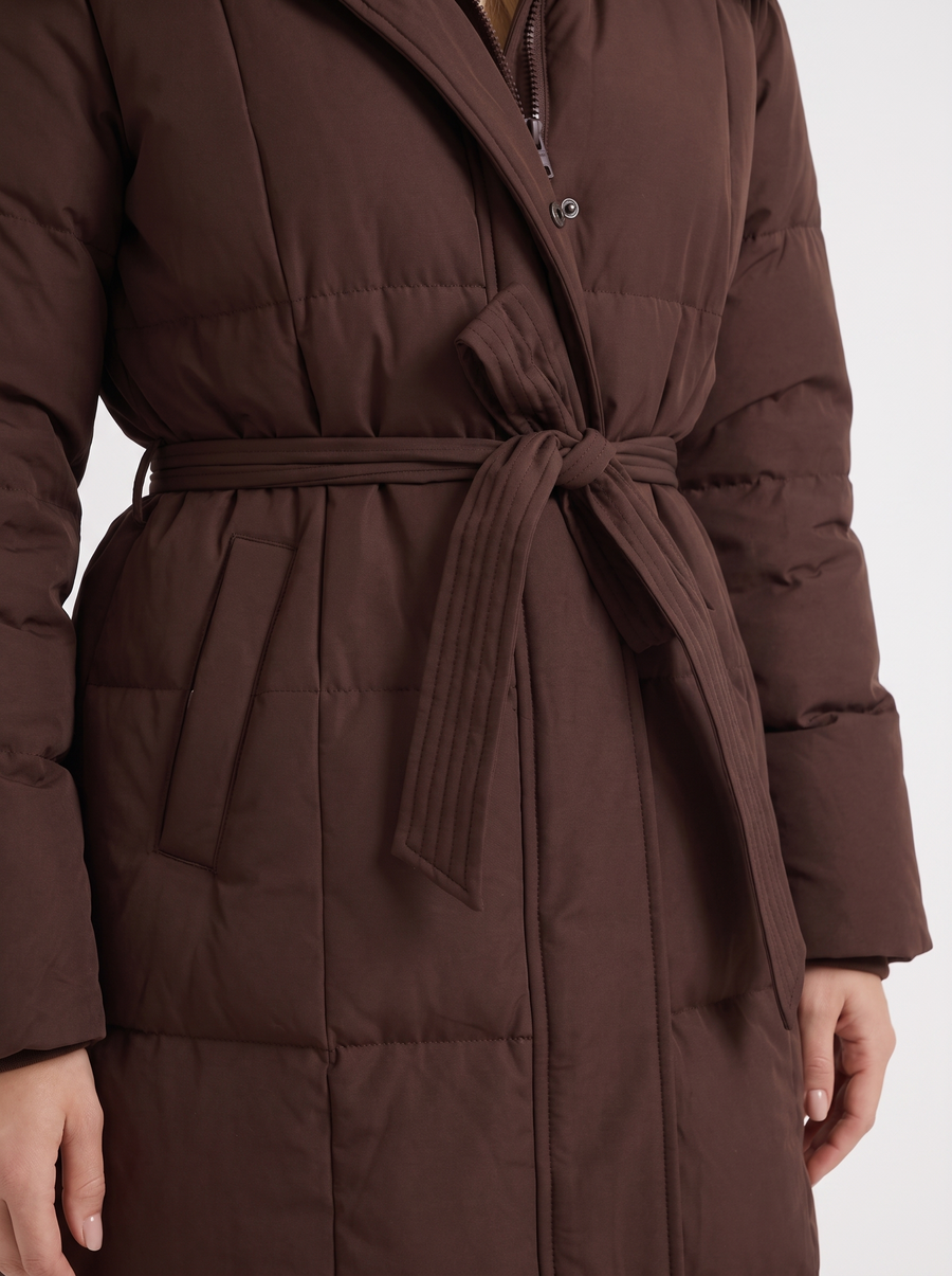 Olive Quilted Coat - Brown