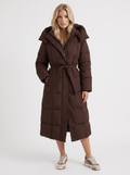 Olive Quilted Coat - Brown