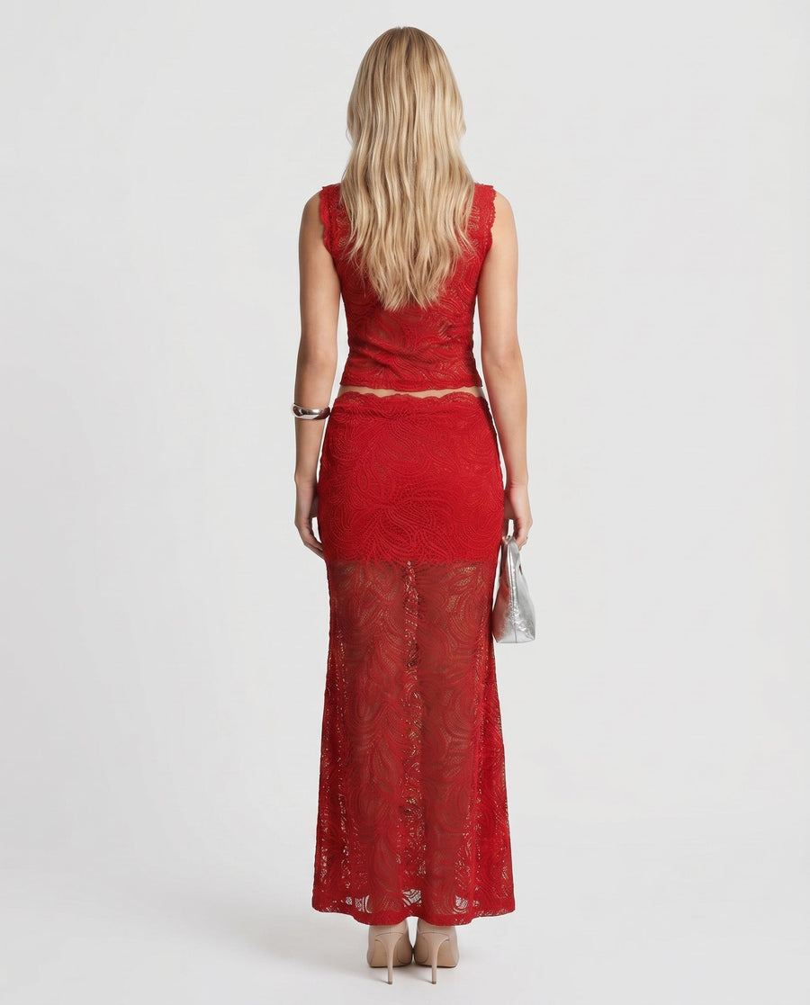 Rocelle Lace Set - Red