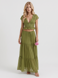 Talia Skirt Set - Green