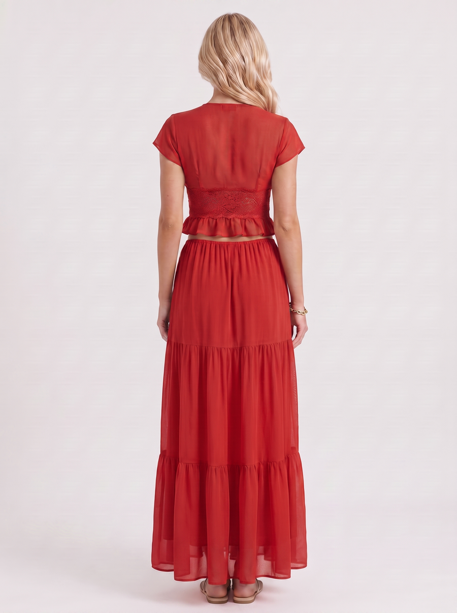 Talia Skirt Set - Red