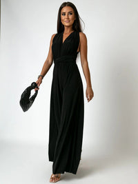 Kendra | Women's Deep V-Neck Wide Leg Jumpsuit