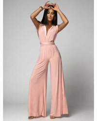 Kendra | Women's Deep V-Neck Wide Leg Jumpsuit