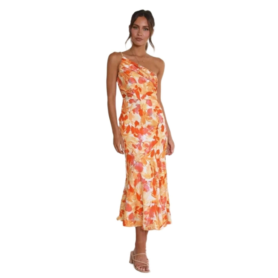 Kimara | Women's One Shoulder Floral Midi Dress