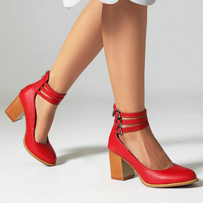 Kinsley | Women's Block Heel Ankle Strap Boots