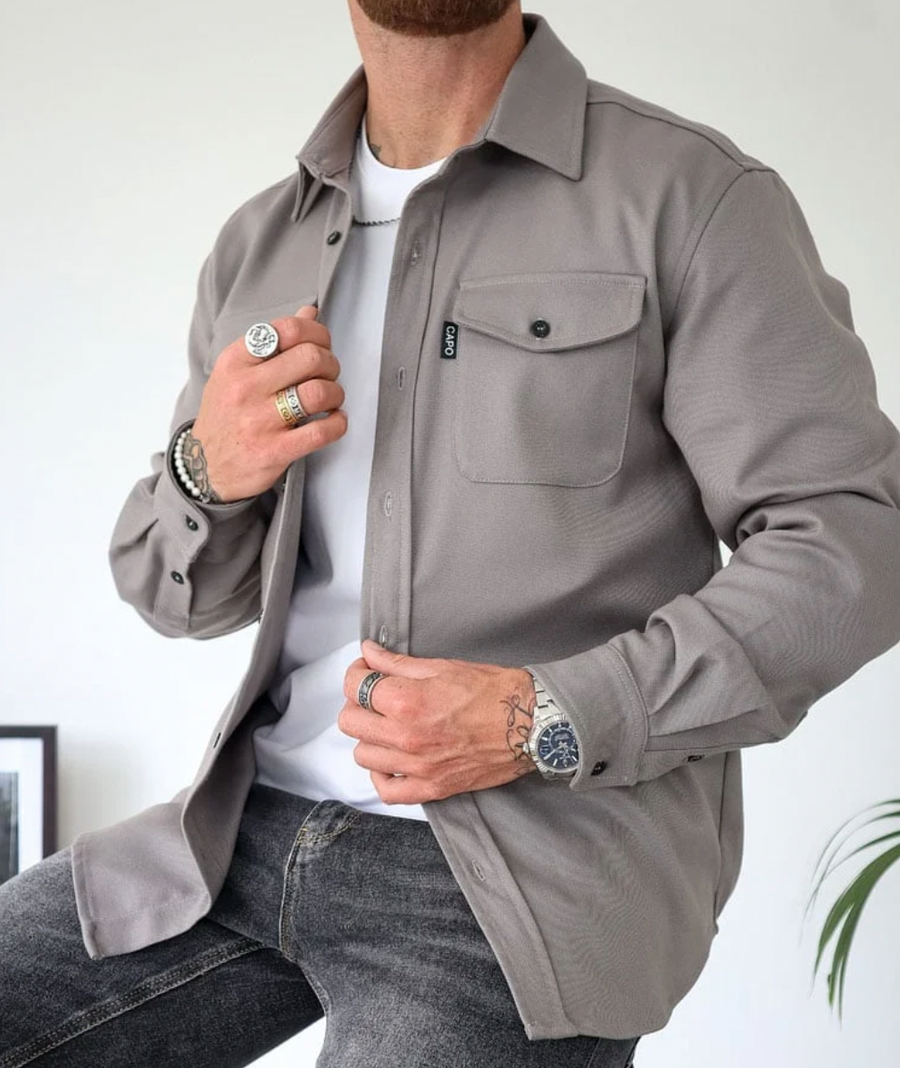 Lachlan | Men's Long Sleeve Collared Overshirt