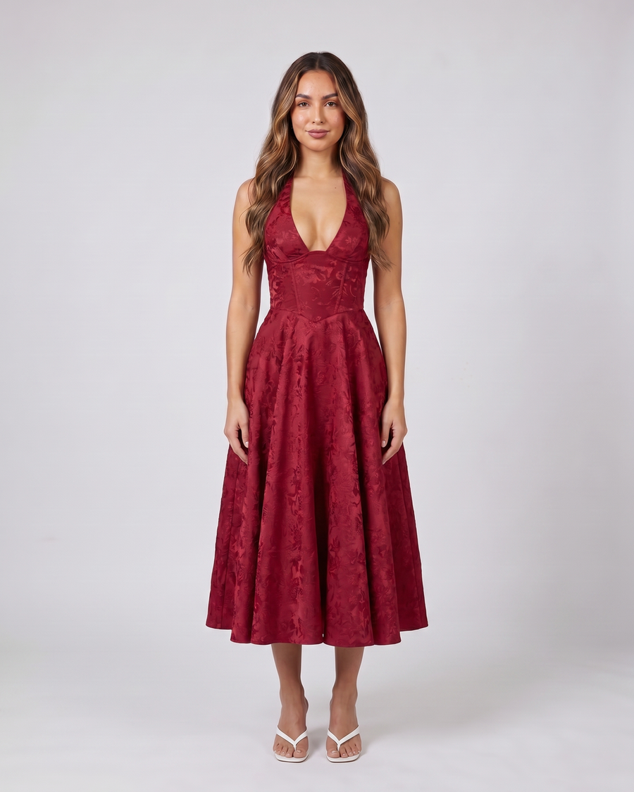 Sienna Jacquard Midi Dress