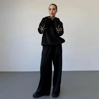Amaria Bow Set Black Leopard Print