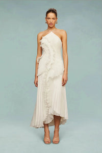 Amelia Halter Maxi Dress White