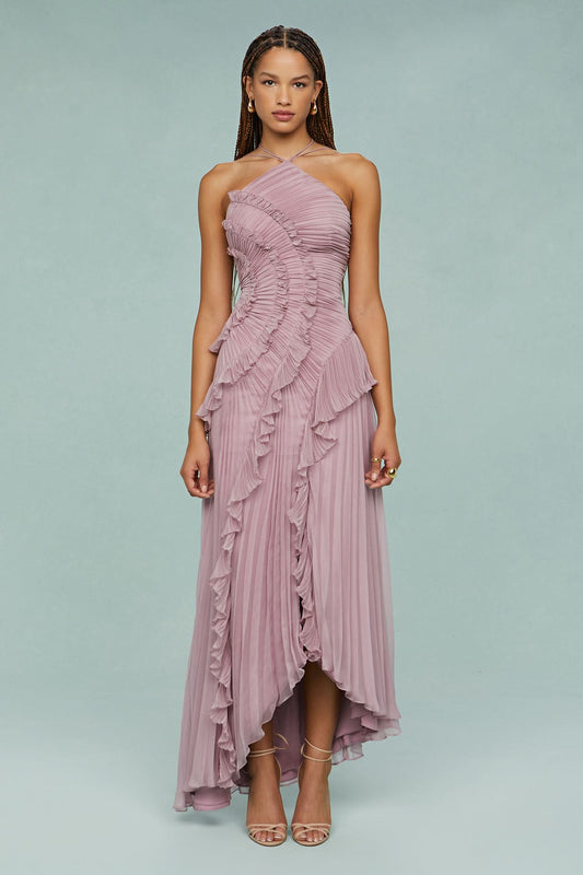 Amelia Halter Maxi Dress Pink