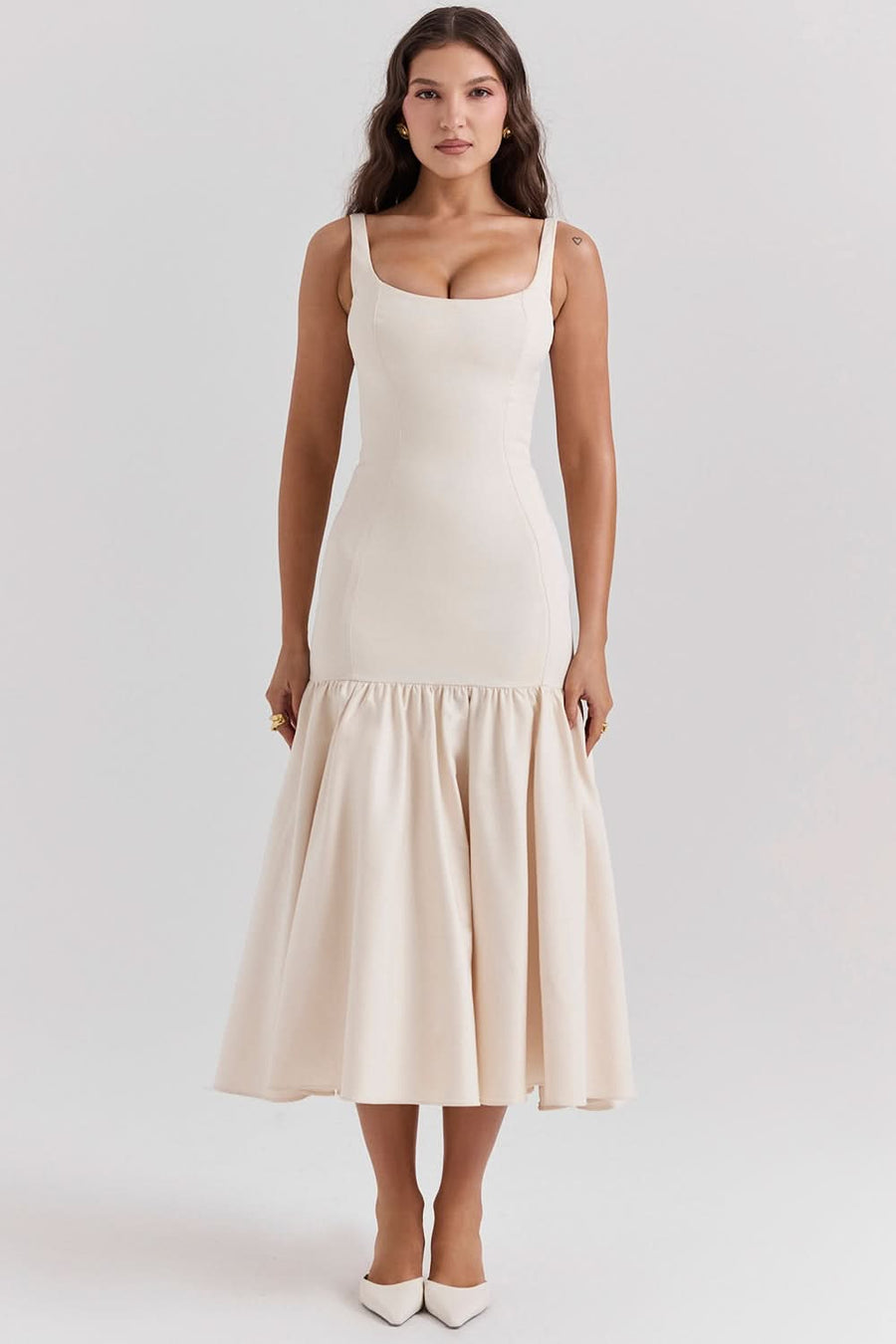 Amora Midi Dress White