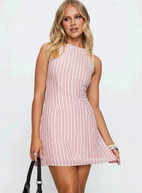 Ashley Stripe Romper Pink