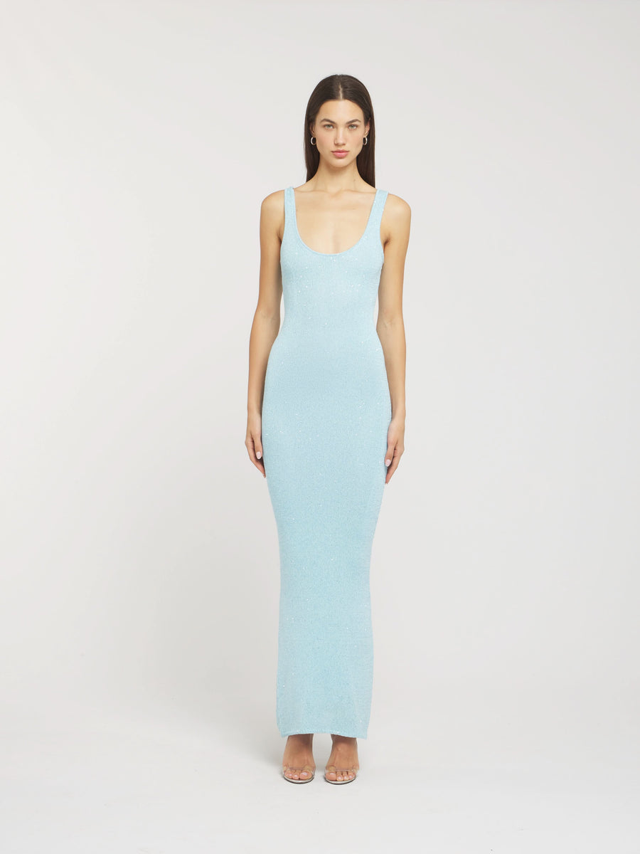 Baia Sequin Maxi Dress Light Blue