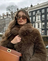 Becca Fur Coat Brown