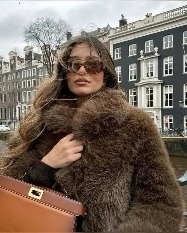 Becca Fur Coat Brown