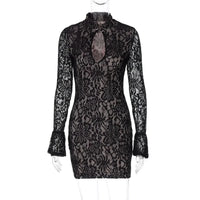 Brianna Lace Mini Dress Black