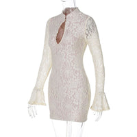 Brianna Lace Mini Dress Light Yellow