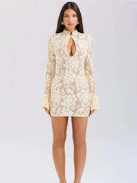 Brianna Lace Mini Dress Yellow