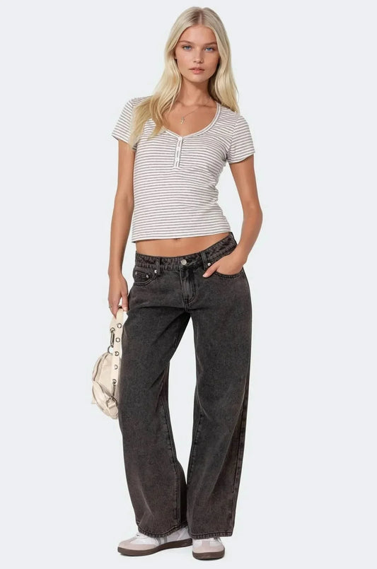 Carly Low Rise Jeans Black Washed