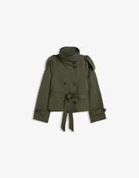 Ceora Cropped Trench Army Green