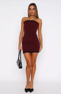 Daphne Mini Dress Burgundy