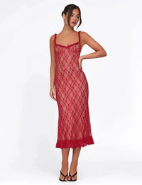 Deja Midi Dress Red