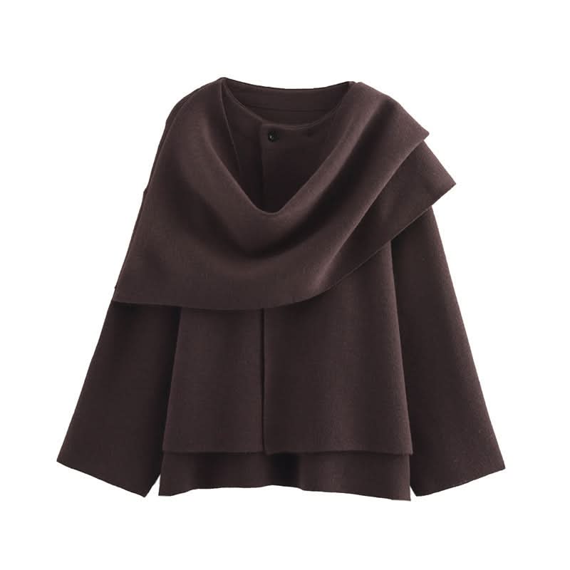 Ellie Scarf Coat Dark Brown