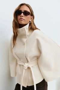 Elsie Belt Cape Jacket Cream