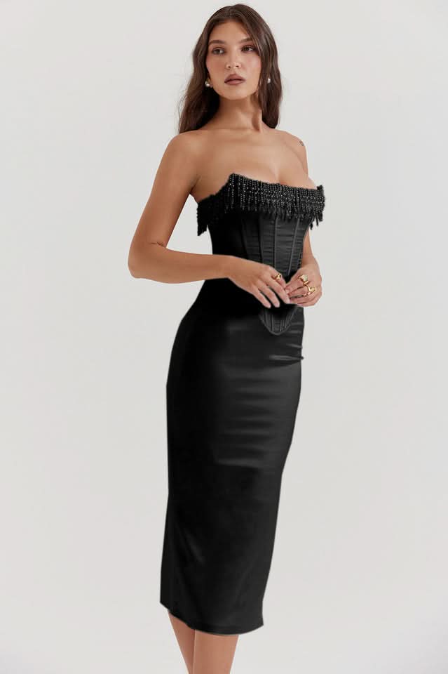 Emily Strapless Dress Black