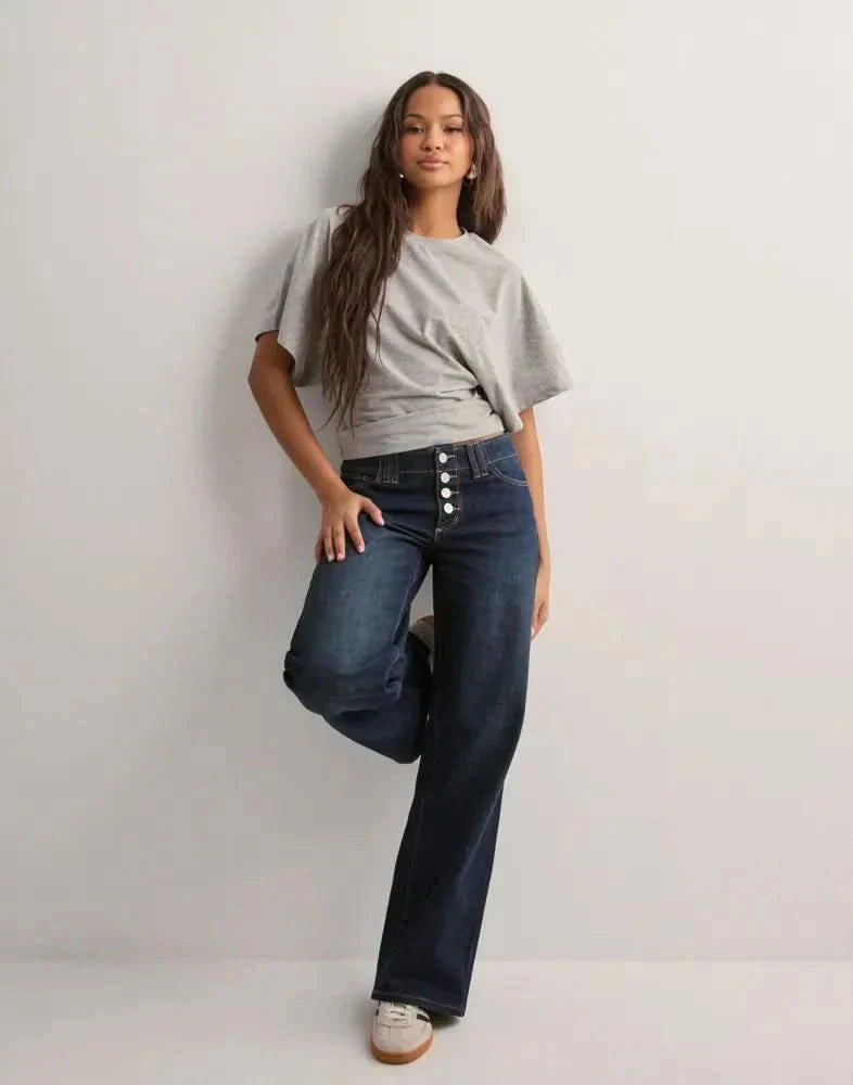 Emily Wide Sleeve Top Gray