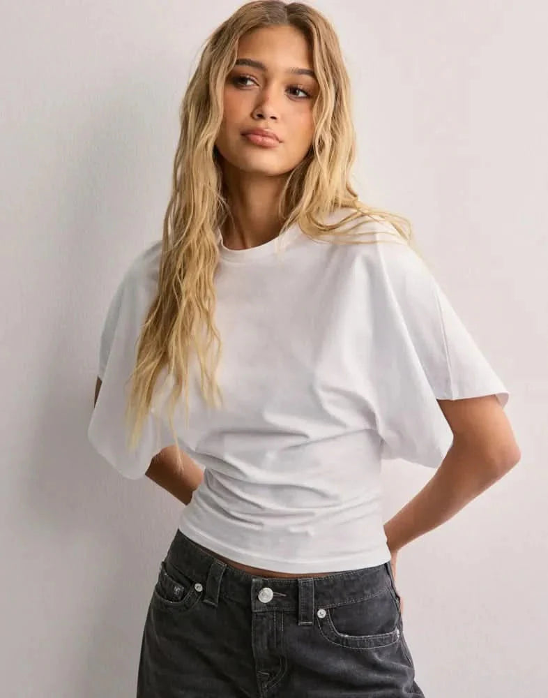 Emily Wide Sleeve Top White